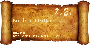 Kuhár Etelka névjegykártya