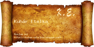 Kuhár Etelka névjegykártya
