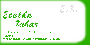 etelka kuhar business card